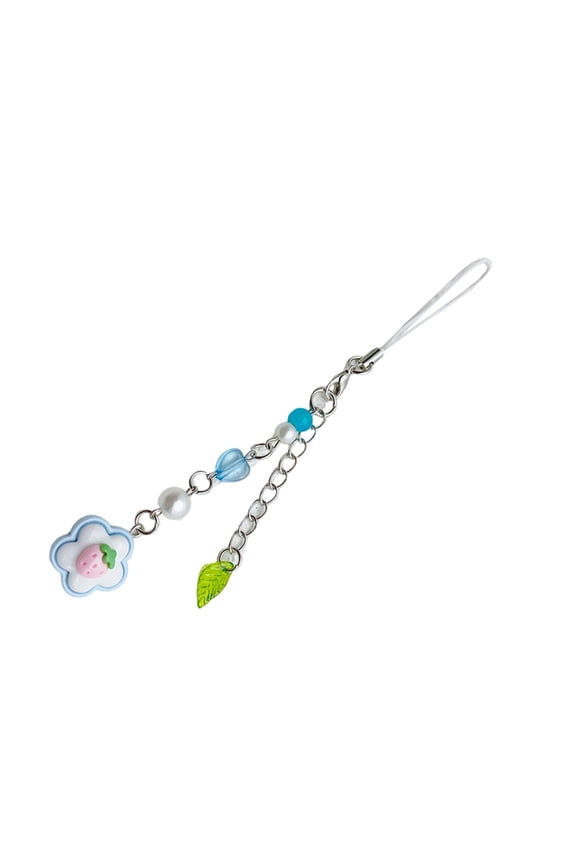 Multipurpose Acrylic Beaded Love Heart Phone Charm for Ladies Bag Decoration