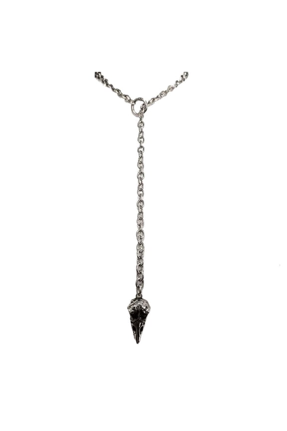 Mysterious Alloy Gothic Necklace Adjustable Crow Head Jewelry For Edgy Outfit Styling