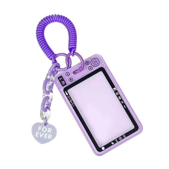 Necvior Novelty Photo Card Holder Photocard Holder with Retractable Spring Coil Keychain