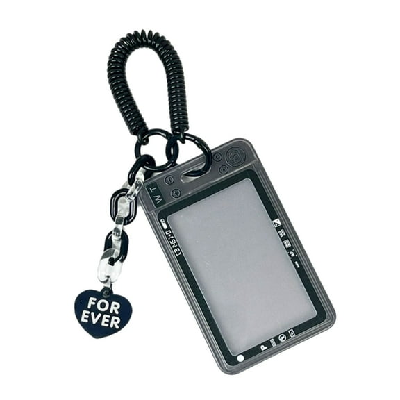 Necvior Novelty Photo Card Holder Photocard Holder with Retractable Spring Coil Keychain