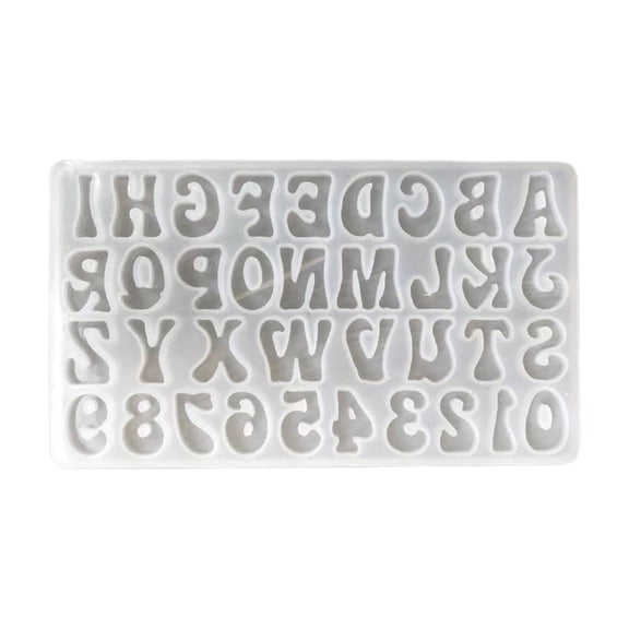 Necvior Number Pendant Alphabet Epoxy Resin Mould English Letter Silicone Mold DIY