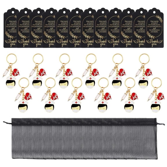 Necvior Nurses Key Jewelry Including Keychain with Tassels Organza Bag and Pendants Doctor Appreciation Gifts Suitable for Daily