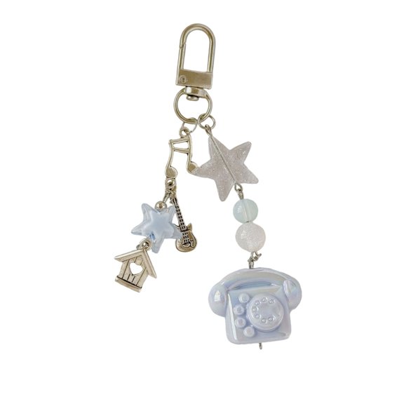 Necvior Old Fashioned Phone Shaped Keychain Lightweight Resin Phone Strap Child Safe