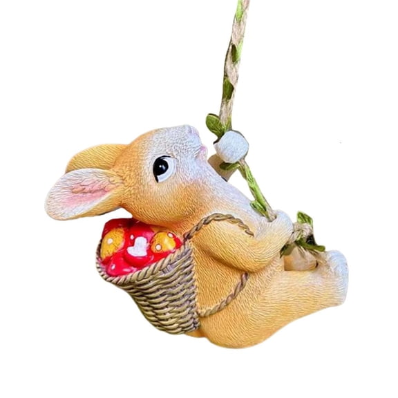 Necvior Outdoor Garden Decorations Climbing Bunnies Statues Hanging Bunnies Figurine Rabbit On Vine Sculpture Outdoor Indoor