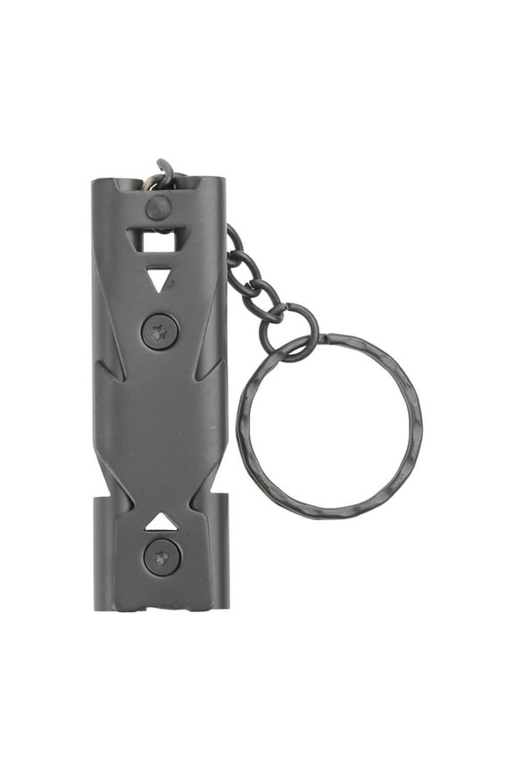 Outdoor Survival Whistle High Decibels Double Pipe Whistle Stainless Keychain Cheerleading Emergency Multifunction Tools