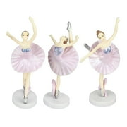 Necvior Pack/3pcs Magical Ballerinas Cake Decoration Ballerinas Theme Birthday Party Supplies Dancing Ballerinas Girl Figurine