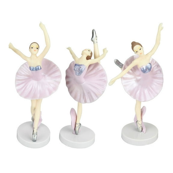 Necvior Pack/3pcs Magical Ballerinas Cake Decoration Ballerinas Theme Birthday Party Supplies Dancing Ballerinas Girl Figurine
