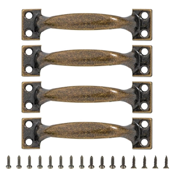 Necvior Pack Of 4 Iron Handles for Wood Fence Gates Metal Furniture Knob Home Hardware