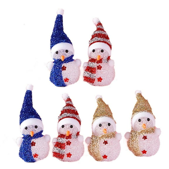 Necvior Pack Of 6 LED Light Up Snowmen Display Ornament With Random Color For Creating A Warm Atmosphere At Homes