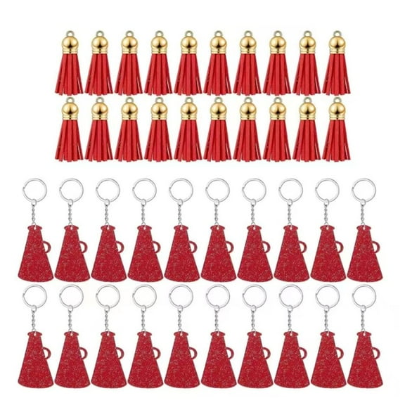 Necvior Pack of 20 Versatile Acrylic Key Chain Acrylic Key Pendant Set Megaphone Shaped