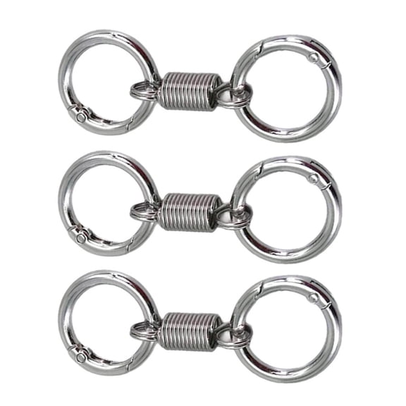 Necvior Pack of 3 Retractable Keychain Stylish Elastic Spring Key Chain for Daily Use