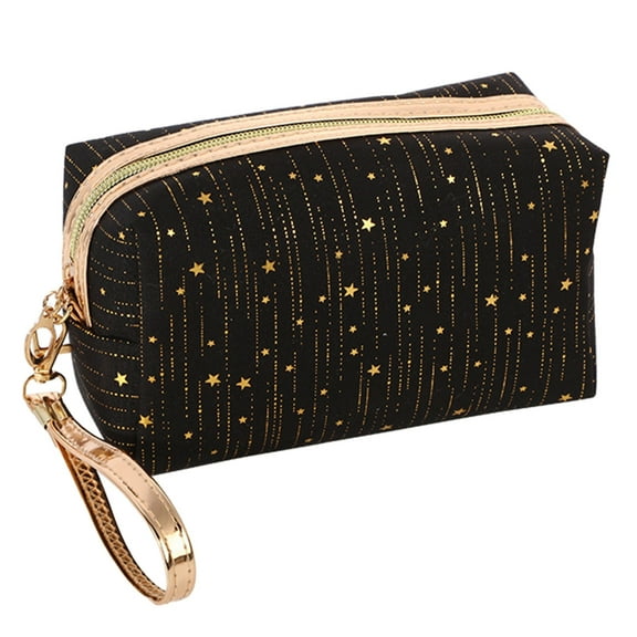 Necvior Personalized Star Pattern Small Makeup Bag Polyester Travel Cosmetic Pouch Toiletry Bag Organizer for Women Portable