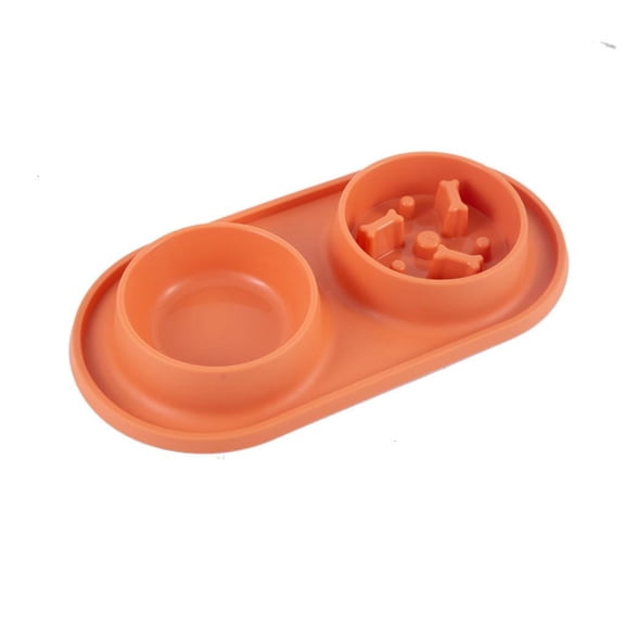 Necvior Pet Food Feeder and Waterer Detachable Cat Anti-overturning Bowl Anti-Leak Water Fountain- Slanted Raised Bowl