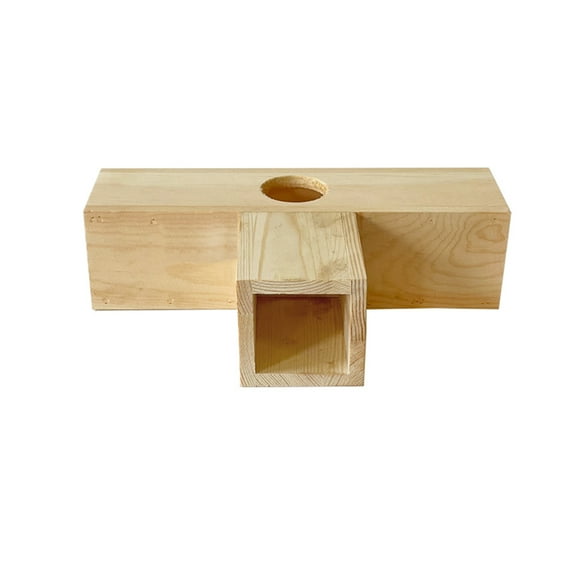 Necvior Pet Wooden House Tunnel Rabbit Activity Center Solid Hideout Safe Chew Toys