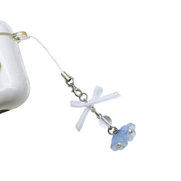 Necvior Phone Lanyard Chain AntiLost Keychain Flower Bowknot Charm Y2K Handbag Decor