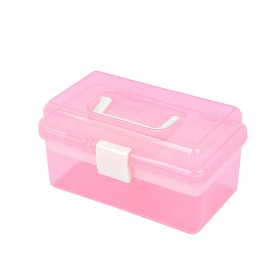 Necvior Plastic Storage Box with Tray Nail Art Organizer Practical Stationerys Container