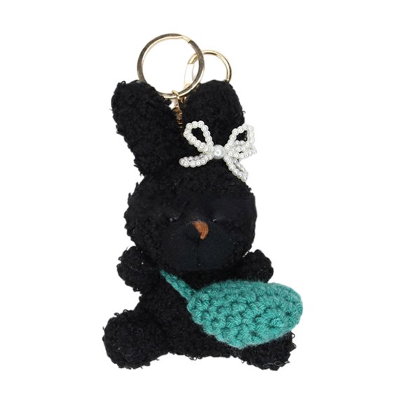Necvior Plush Dolls Keychain Fashionable Cartoon Curly Rabbit Toy Keyring Stylish Decor