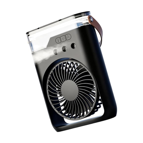 Necvior Portable Bedroom Air Fan Rechargeable Desk Unit with 3 Water Outlets, 5 Speed Use, and Carry Handle for Dorm Office