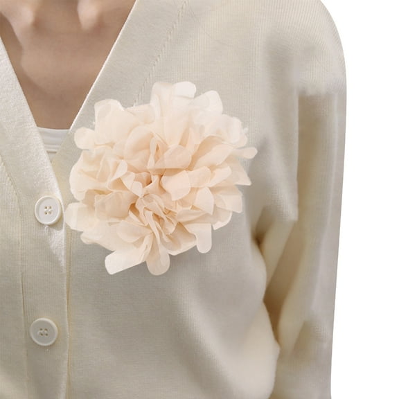 Necvior Camellia Lapel Pin Versatile Chiffon Flower Shape Breastpin Accessory Brooch Pin
