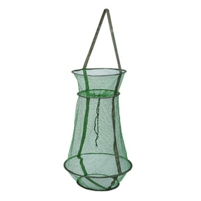 Necvior Folding Fishing Basket Round Folding Fish Shrimp Mesh Cage Cast Net Easy to Use