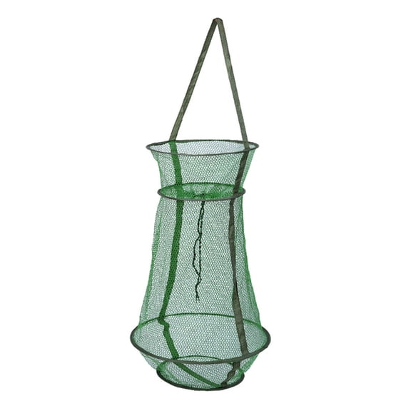 Necvior Folding Fishing Basket Round Folding Fish Shrimp Mesh Cage Cast Net Easy to Use