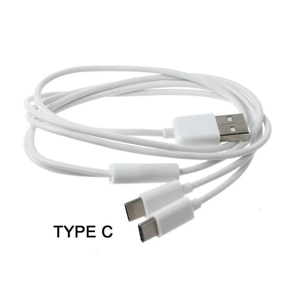 Necvior USB to Type-C Multi Fast Charging Cable Splitter Data Sync Nylon Cord 2 in 1