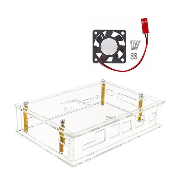 Necvior Precise Cut Acrylic Case Cover Enclosure With Active Cooling Fan For Banana Pi For BPI F3 Development Use
