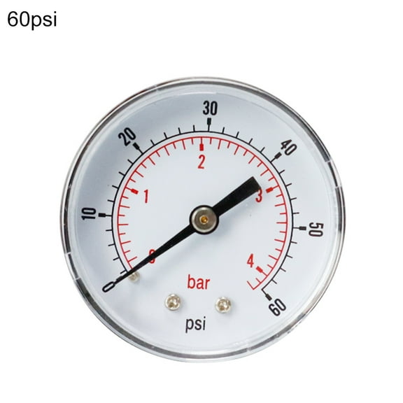 Necvior Pressure Gauge 52mm Dial 1/4" BSPT Horizontal 0/15,30,60.100,160,300 PSI & Bar