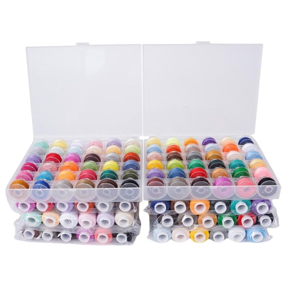 Necvior Prewound Bobbins Thread with Polyester Sewing Thread Set for Beginner Stitching