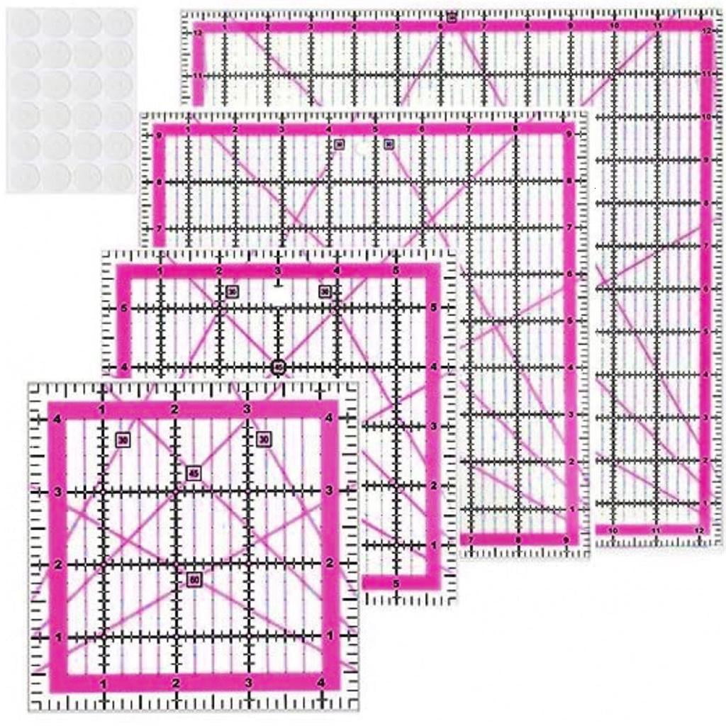 Necvior Professional Acrylic Quilting Ruler With Measurement Markings Patchwork Templates For Fabric Cutting Sewing Project