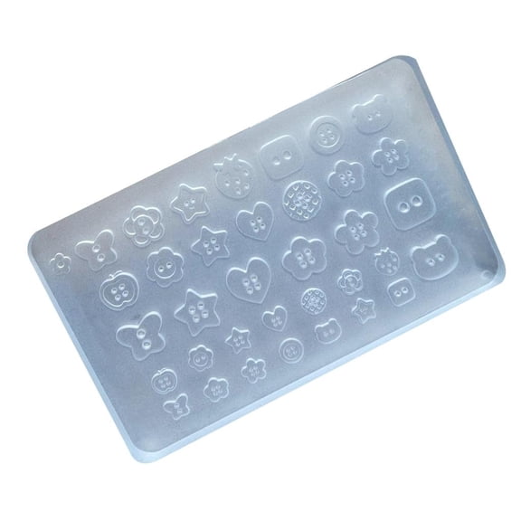 Necvior Professional Nail Art Molds Button Shape Small Accessories Mold Decorative Molds