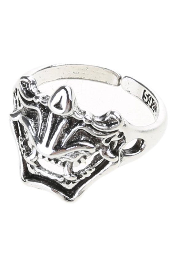 Punk Open Ring Demon Samurai Retro Silver Ring Band Adjustable for Young People