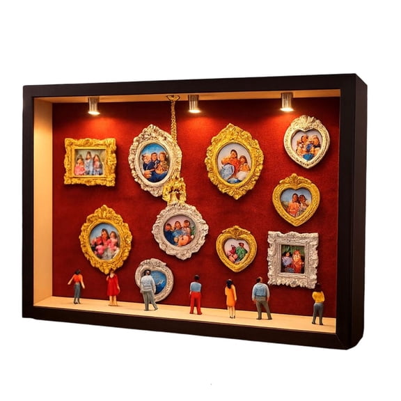 Necvior Quick Assembly Photo Frame Set With LED Lights For Creative Homes Decors
