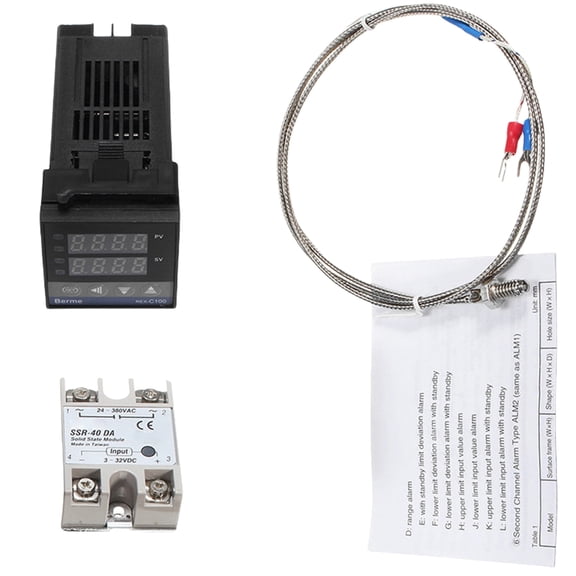 Necvior REX-C100 Digital PID Temperature Controller Thermostat 220V Relays Output Temperature Controller Regulator