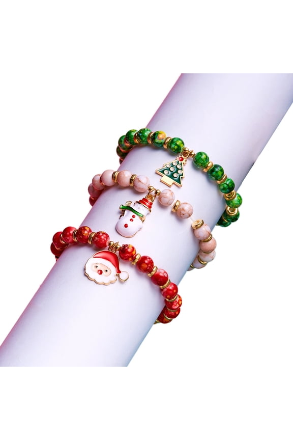 Rainbow Beads Bracelets Women Girls Stretch Preppy Handchains Trendy Adorments