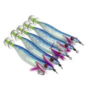Necvior Realistic Shrimp Pattern Squid Fishing Lures Artificial Squid Hook Jig