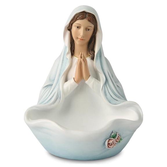 Necvior Religious Woman Figure Resins Figurine with Storage Bowl Home Table Decoration
