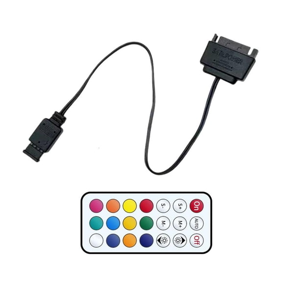 Necvior Remote Controlled 15Pin Power ARGB Lighting Controller 5V 3Pin for PC