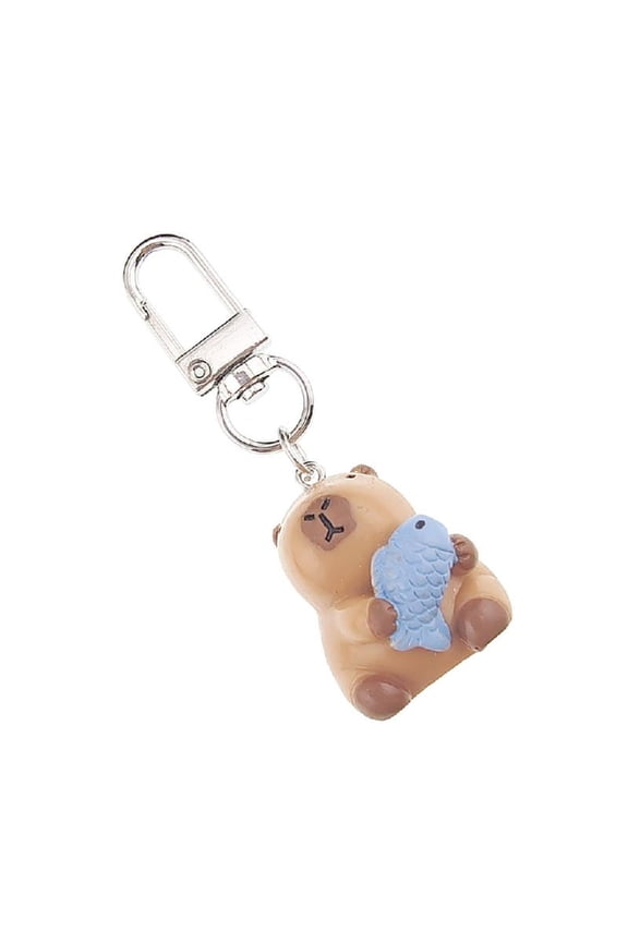 Resin/Alloy Capybara Key Holder Cartoon Keychain Bag Ornament Decors for Kids