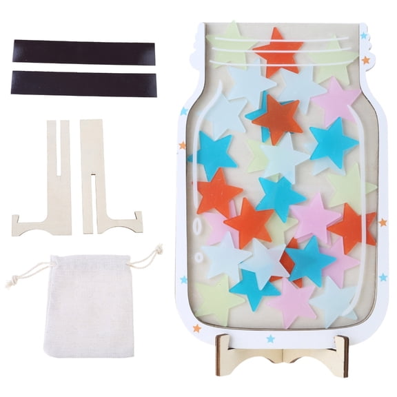 Necvior Reward Jar and 30 Star Tokens for Children Behaviour Classroom Decoration