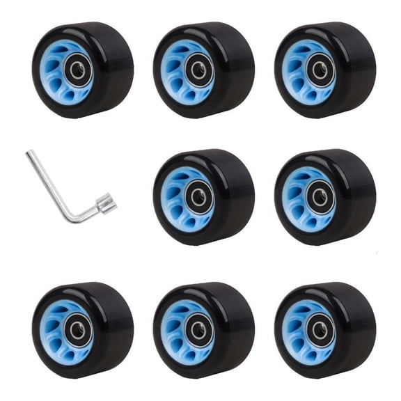 Necvior Roller Skate Wheels Set, Wear Resistant Wheels for Double Row Skate Skateboard