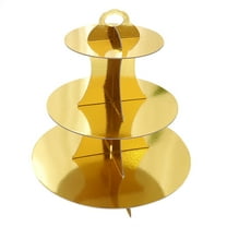 Necvior Round Paper Three-Layer Cake Stand Holder Cupcake Display Rack for Wedding Party
