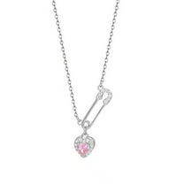 Necvior Safety Pin Necklace Fashionable Heart Pendant Necklace Heart Neck Jewelry Perfect for Youthful Couple or Close Friend