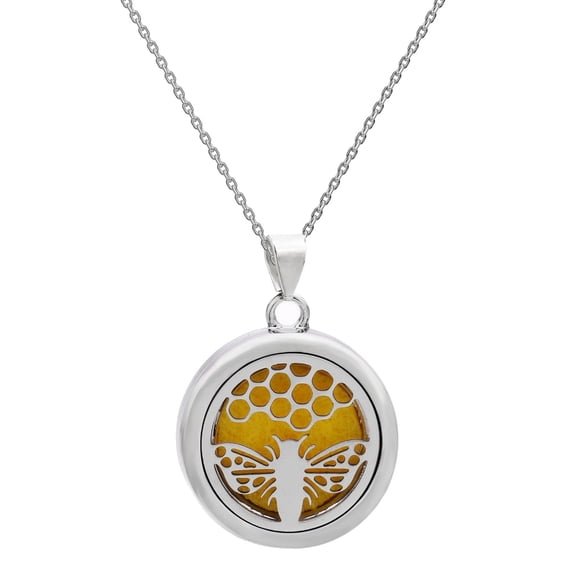Necvior Scented Locket Necklace With Replaceable Pads Stainless Steel Neck Jewelry