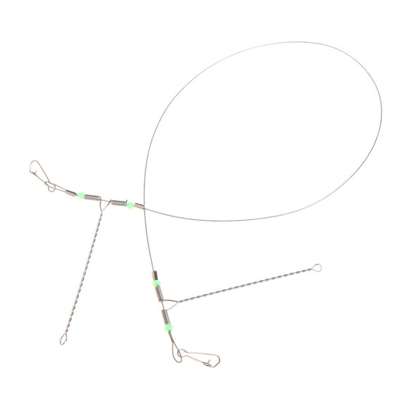 Necvior Sea Fishing Swivel String Hook Anti-Winding Steel Rigs Wire Leader Hooks Line