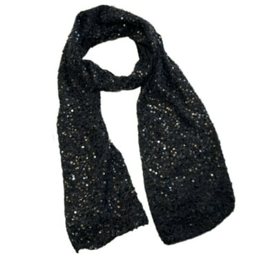 Necvior Sequins Decoration Neckerchief Plush Stylish Scarf with Glittering for Fashionable Women