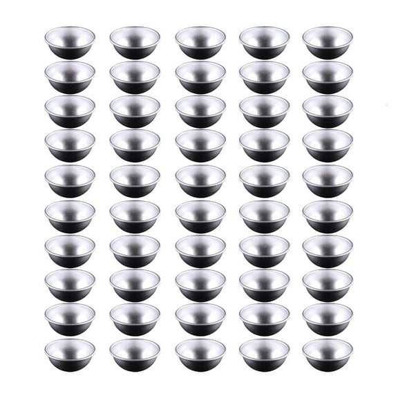 Necvior Set Of 50 Hemispheres Cake Tins Puddings Baking Mould Aluminum Dessert Molds