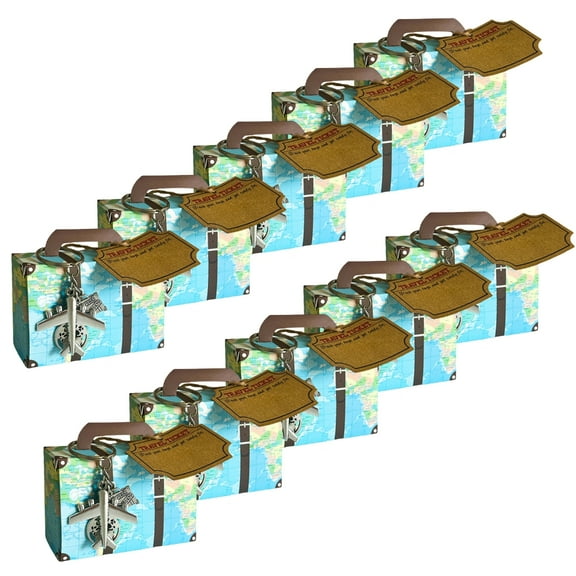 Necvior Set of 10 Creative Mini Suitcases Candy Holder Boxes for Party Favors and Gifts