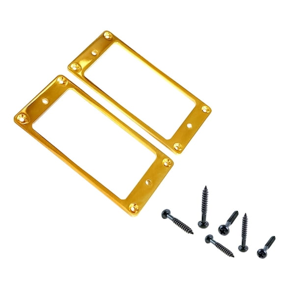 Necvior Set of 2 Metal Electric Guitar Pickup Frames Flat Humbucker Rings Mounts for Electric Guitars Humbuckers and Pickup Use