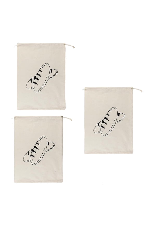 Set of 3 User Friendly Linen Bread Storage Bags Storage Bags for Home and Travel